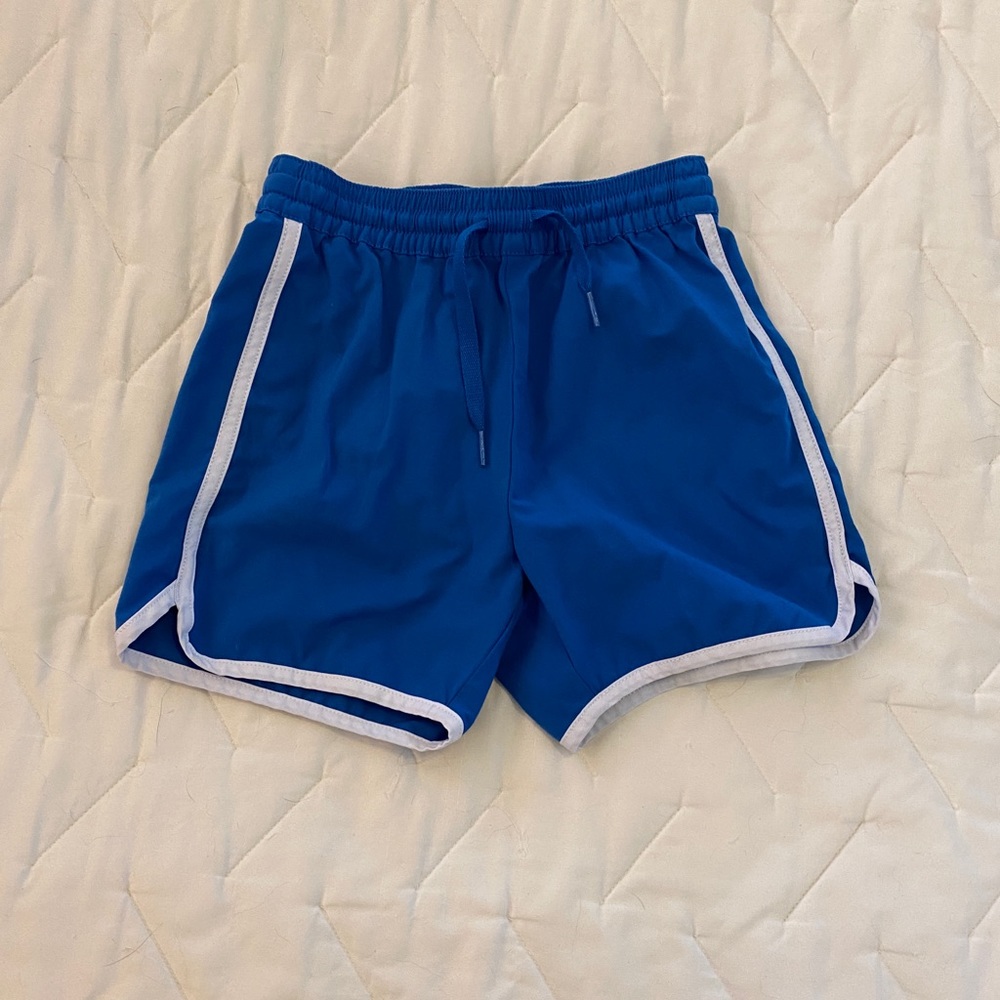 Hanna Andersson blue track shorts size 120/6-7